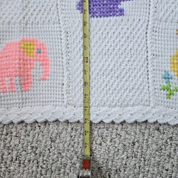 Handmade, Crocheted Baby Afghan Blanket with Animal Squares